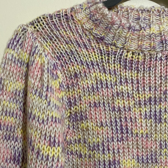 All in Favor Pastel Marled Sweater in Pink Multi Color Size Medium - Picture 3 of 10